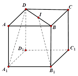 Hình minh họa Cho hình lập phương $\large ABCD.A_1B_1C_1D_1$ có cạnh a. Gọi I là tru