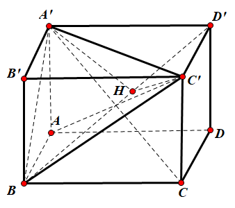 Hình đáp án 2. Cho hình lập phương $\Large ABCD.{A}'{B}'{C}'{D}'$. Côsin góc giữa hai