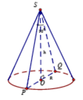 Hình đáp án 1. Cho hình nón có chiều cao h và đường sinh hợp với trục một góc $\large