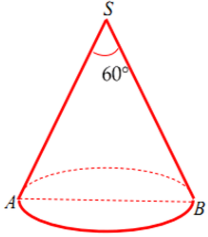Hình đáp án 1. Cho hình nón có đường sinh bằng a và góc ở đỉnh bằng $\large 60^{\circ