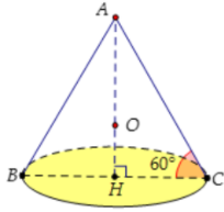 Hình đáp án 1. Cho hình nón ( N ) có đường sinh tạo với đáy một góc $\large 60^{\circ