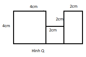 Hình đáp án 1. Cho hình Q có kích thước như hình vẽ. Diện tích hình Q là: ...\(\Large