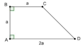 Hình minh họa Cho hình thang ABCD có $\large \widehat{A} = \widehat{B} = 90^{\circ}$