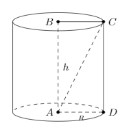 Hình đáp án 1. Cho hình trụ $\Large (T)$ được sinh ra khi quay hình chữ nhật $\Large 