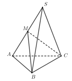 Hình đáp án 1. Cho khối chóp $\large S.ABC,M$ là trung điểm của cạnh $\large SA$. Tỉ 