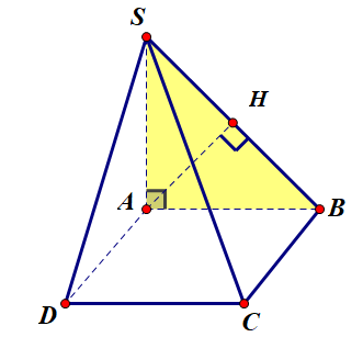 Hình đáp án 1. Cho khối chóp $\large S.ABCD$ có đáy là hình vuông cạnh $\large a, SA$