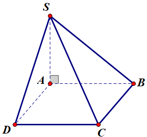 Hình đáp án 1. Cho khối chóp $\large S.ABCD$ có đáy $\large ABCD$ là hình vuông cạnh 