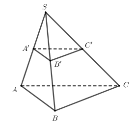 Hình đáp án 1. Cho khối chóp $\large S.ABCD$ có thể tích $\large V$. Các điểm $\large