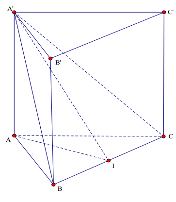 Hình đáp án 1. Cho khối lăng trụ đứng $\Large ABC.A'B'C'$ có đáy là tam giác đều. Mặt