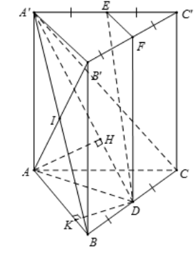 Hình đáp án 1. Cho lăng trụ $\large ABC.A'B'C'$ có các mặt bên đều là hình vuông cạnh