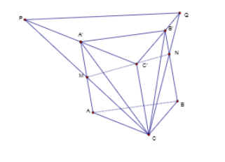 Hình đáp án 1. Cho lăng trụ $\large ABC.A'B'C'$ có thể tích bằng 2. Gọi $\large M,N$ 