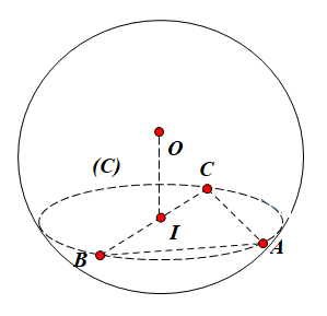 Hình đáp án 1. Cho mặt cầu $\Large (S)$ tâm $\Large O$ và các điểm $\Large A$, $\Larg