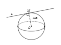 Hình đáp án 1. Cho mặt cầu S(O;R) và đường thẳng $\large \Delta$. Biết khoảng cách từ