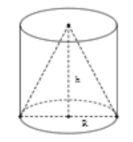 Hình minh họa Cho một hình trụ có bán kính đáy R , chiều cao h và thể tích $\large V