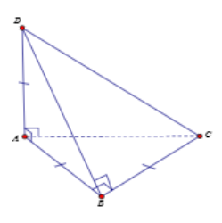 Hình đáp án 1. Cho tứ diện ABCD có DA vuông góc với mp( ABC ), $\large DB \perp BC$ ,