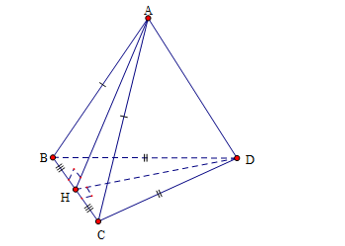 Hình đáp án 1. Cho tứ diện ABCD có $\large AB= AC= 2,\, BD= DC= 3$. Khẳng định nào sa