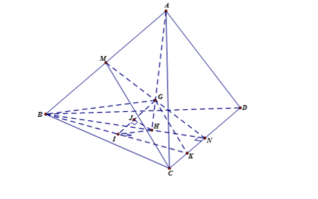 Hình đáp án 1. Cho tứ diện ABCD đều có cạnh bằng $\large 2\sqrt{2}$. Gọi G là trọng t