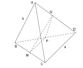 Hình đáp án 1. Cho tứ diện ABCD, gọi M, N lần lượt là trung điểm của BC và AD. Biết $