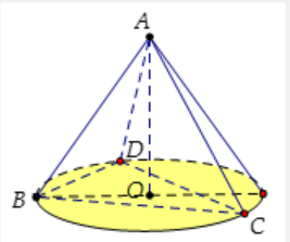 Hình đáp án 1. Cho tứ diện đều ABCD có cạnh bằng 3 a . Hình nón ( N ) có đỉnh A và đư