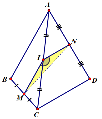 Hình đáp án 1. Cho tứ diện $\large ABCD$ có $\large AB=CD=2a$. Gọi $\large M,N$ lần l