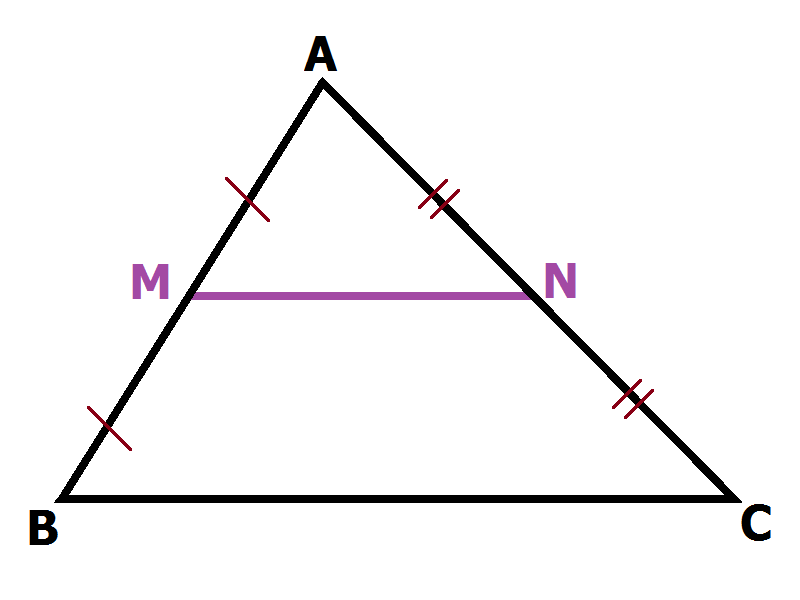 Hình minh họa Đường trung bình của tam giác, của hình thang