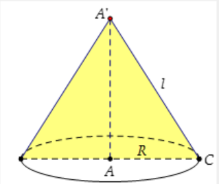 Hình đáp án 1. Gọi $\large S_{xq}$ là diện tích xung quanh của hình nón được sinh ra 