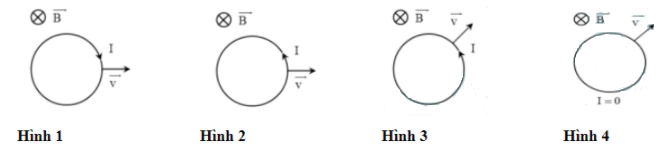 Hình minh họa Hình vẽ nào sau đây xác định đúng chiều dòng điện cảm ứng khi cho vòng