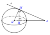 Hình đáp án 1. Một đường thẳng d thay đổi qua A và tiếp xúc với mặt cầu S(O;R) tại M 