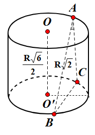 Hình đáp án 1. Một hình trụ tròn xoay, bán kính đáy bằng R , trục $\large OO' = \dfra