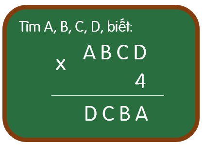 Hình minh họa Thay các chữ cái A, B, C ,D bằng các số để được đáp án đúng: ... A = B