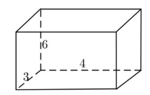 Hình đáp án 1. Thể tích khối hộp chữ nhật có độ dài ba kích thước lần lượt là 3, 4, 6