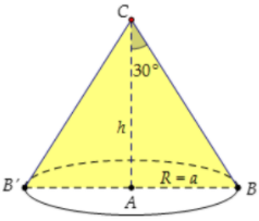 Hình đáp án 1. Trong không gian cho tam giác ABC vuông tại A, AB = a và $\large \wide